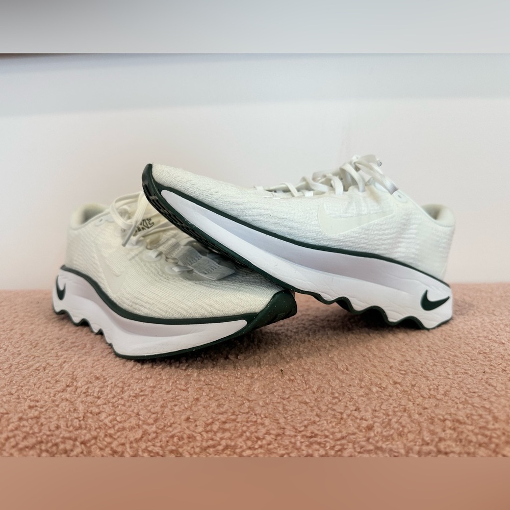 Nike Women's Motivation, Size 9.5, White/White-Summit White-Vintage Green